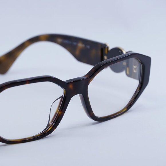 Versace VE3320U 108 Eyeglasses Dark Havana 56mm Geometric Frame - Picture 6 of 11